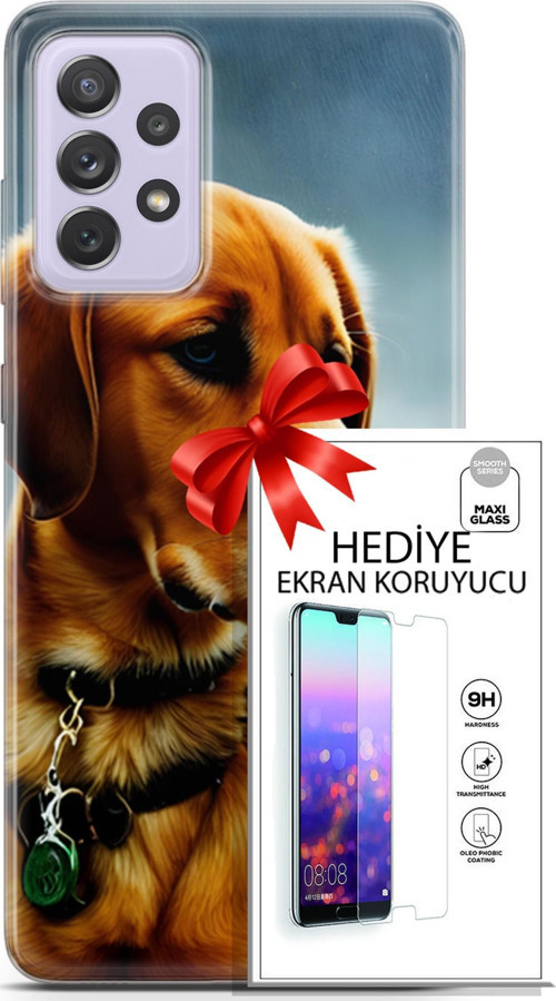 Samsung Galaxy A52 Kılıf Orijinal Seri Dogs 04 Labrador Silikon Kılıf + Ekran Koruyucu Full Koruma