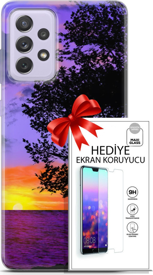 Samsung Galaxy A52 Kılıf Orijinal Seri Fantasy 06 Ağaç Koruyucu Kapak Ekran Koruyucu