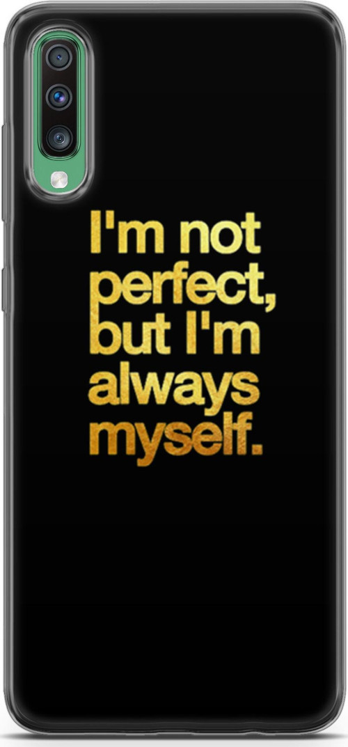 Samsung Galaxy A50 Kılıf Orijinal Seri Typo 20 I'M Not Perfect Renkli Kılıf