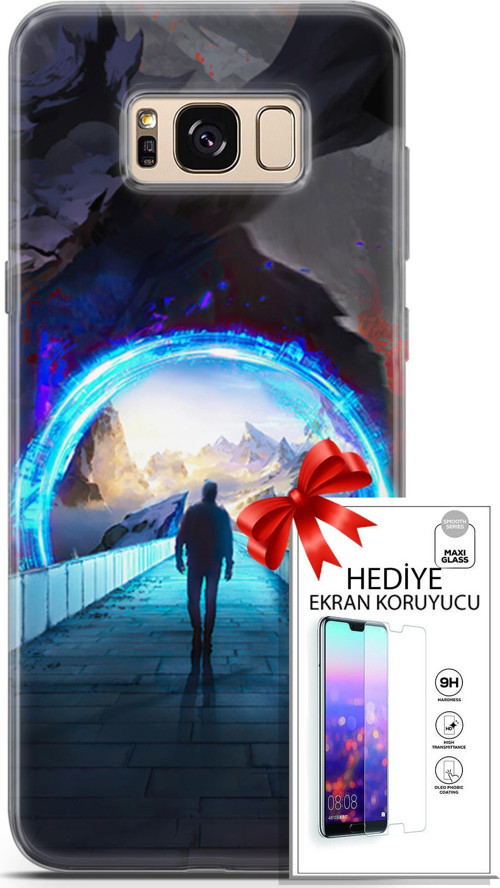 Samsung Galaxy S8 Kılıf Orijinal Seri Algorand 06 Tünelin Sonu Koruyucu Kapak Ekran Koruyucu