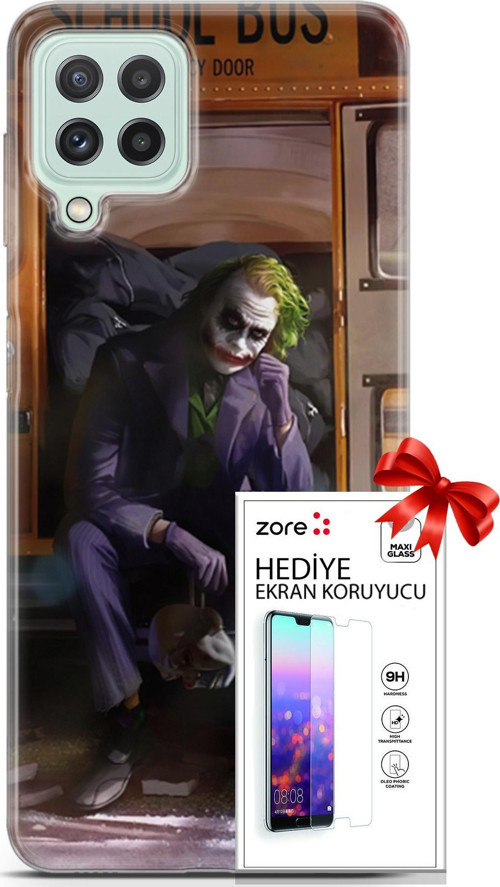 Samsung Galaxy A22 Kılıf Orijinal Seri Supers 05 Joker Poster Koruma Kılıfı + Ekran Koruyucu