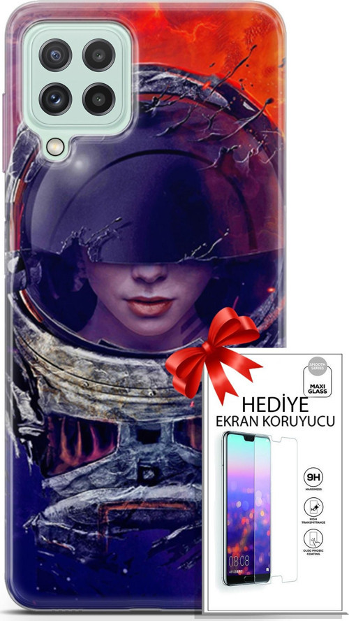 Samsung Galaxy A22 Kılıf Orijinal Seri Algorand 17 Astrolojika Yumuşak Kılıf + Ekran Koruyucu