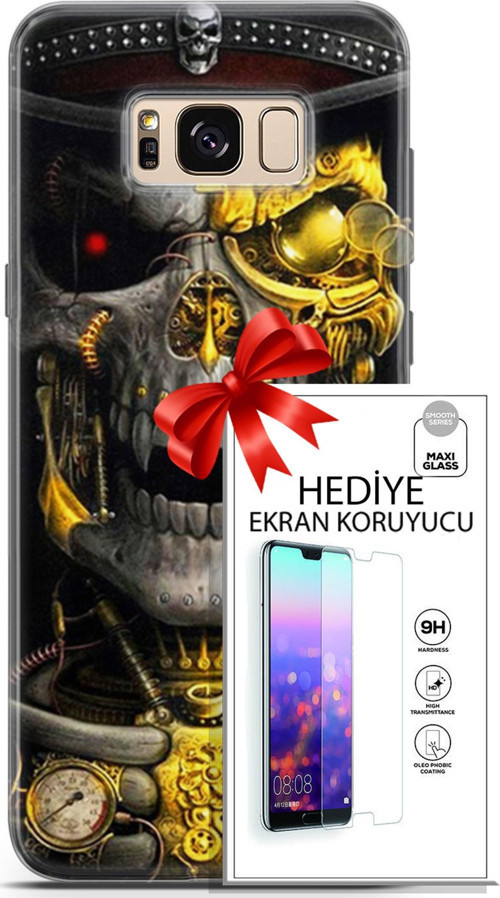Samsung Galaxy S8 Kılıf Orijinal Seri Pubg 22 Skeleton Kap + Ekran Koruyucu