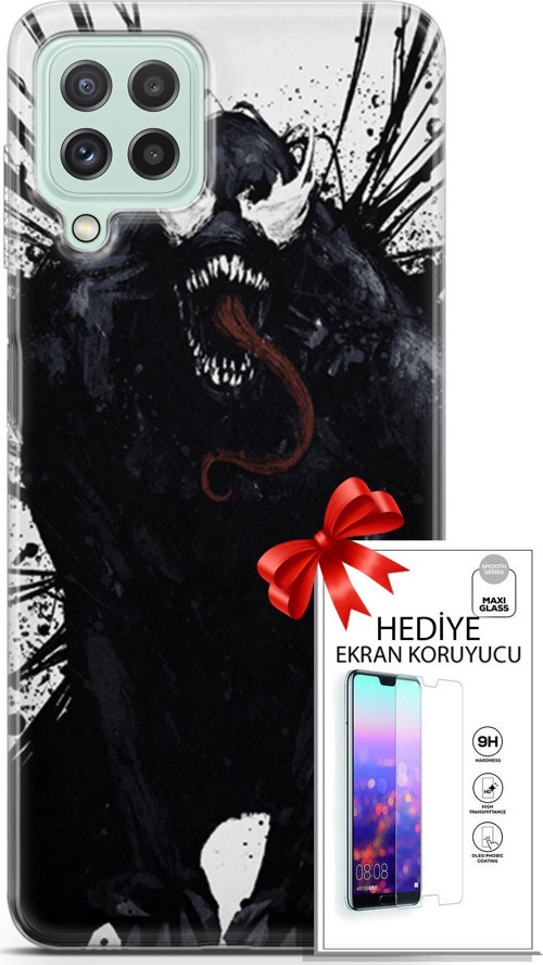 Samsung Galaxy A22 Kılıf Orijinal Seri Cardano 20 Canavar Renkli Kılıf Ekran Koruyucu