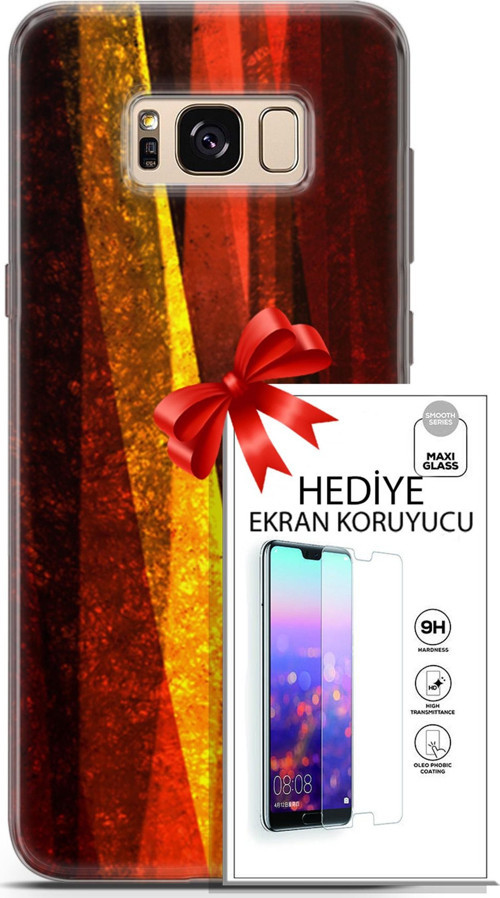 Samsung Galaxy S8 Kılıf Orijinal Seri Nature 17 Sarı Katman Yumuşak Kılıf + Ekran Koruyucu