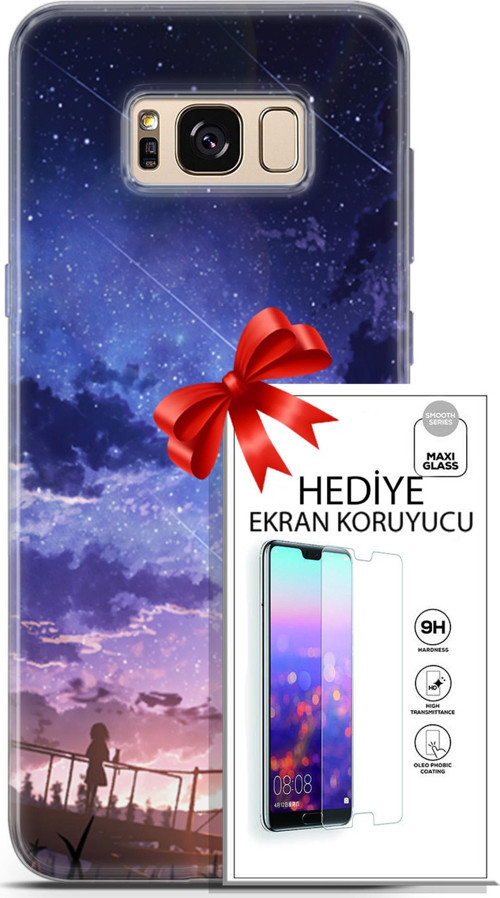 Samsung Galaxy S8 Kılıf Orijinal Seri Fantasy 09 Kayan Yıldızlar Uv Kılıf Ve Ekran Koruyucu