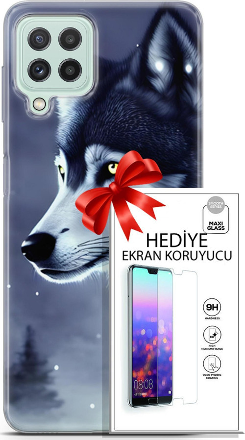 Samsung Galaxy A22 Kılıf Orijinal Seri Dogs 06 Yalnız Kurt Koruyucu Kapak Ekran Koruyucu