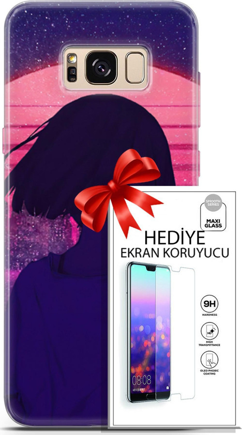 Samsung Galaxy S8 Kılıf Orijinal Seri Neo 12 Blak Panther Tasarım Kılıf + Ekran Koruyucu