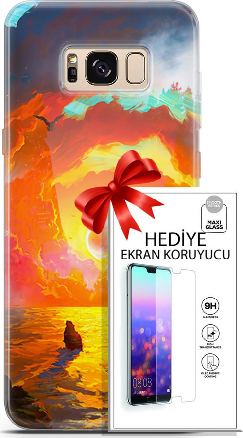Samsung Galaxy S8 Kılıf Orijinal Seri Neo 21 Tabancalı Darbe Önleyici Kapak + Ön Ekran Koruyucu