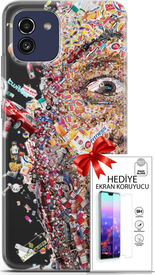 Samsung Galaxy A03 Kılıf Orijinal Seri Cardano 09 Fitness Uv Kılıf Ve Ekran Koruyucu