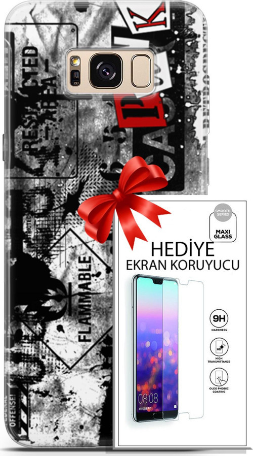 Samsung Galaxy S8 Kılıf Orijinal Seri Punky 26 Retrospective Soft Kapak + Ekran Koruyucu