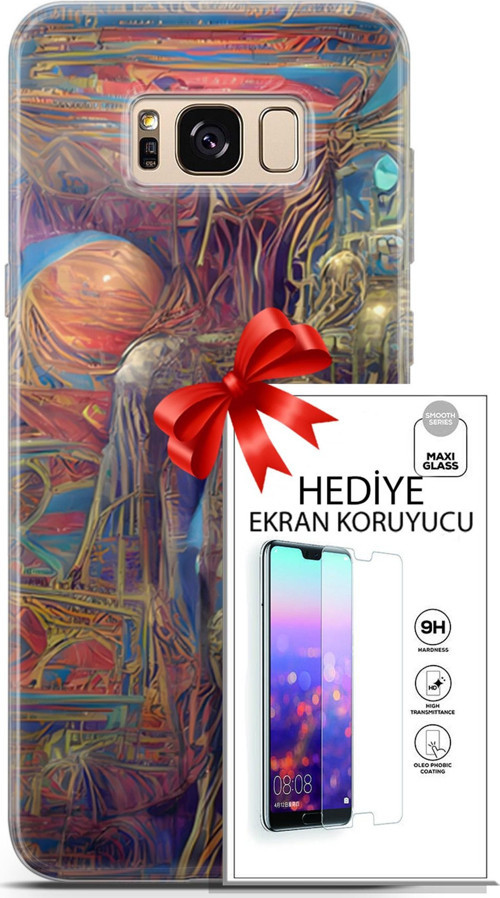 Samsung Galaxy S8 Kılıf Orijinal Seri Cyberpunk 18 Parapsikoloji Parlak Kılıf + Ekran Koruyucu Full
