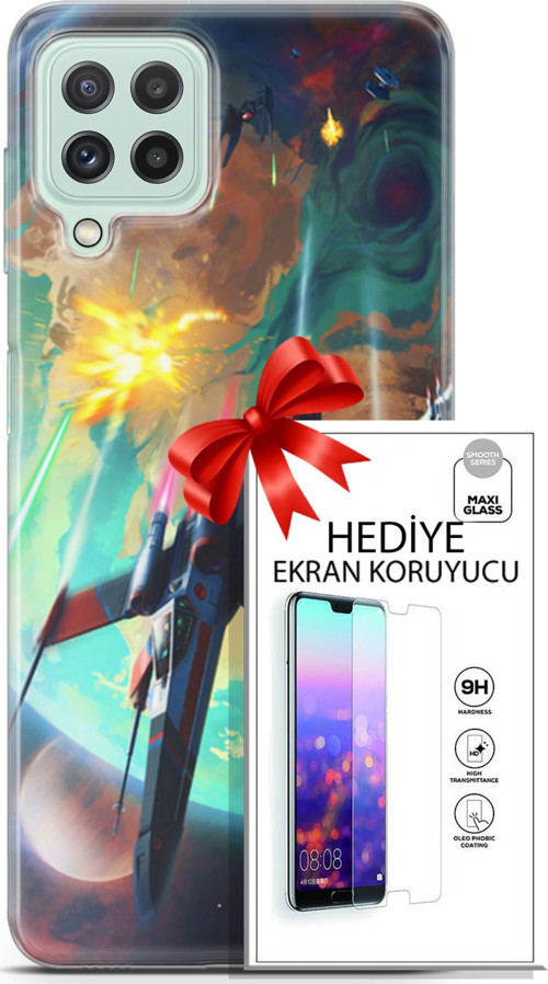 Samsung Galaxy A22 Kılıf Orijinal Seri Neo 17 Harley & Punchline Yumuşak Kılıf + Ekran Koruyucu