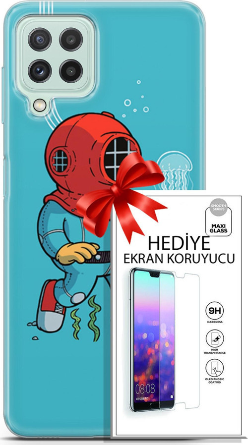 Samsung Galaxy A22 Kılıf Orijinal Seri Neo 08 Batman Dc Baskılı Kılıf + Ekran Koruyucu