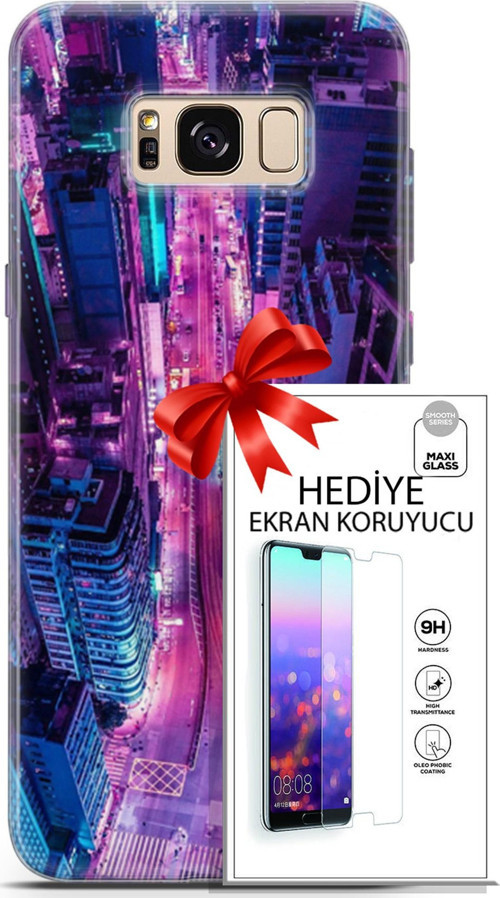 Samsung Galaxy S8 Kılıf Orijinal Seri Cyberpunk 22 Usa Kap + Ekran Koruyucu