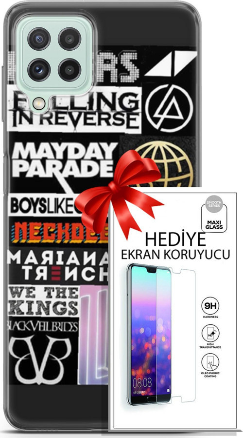Samsung Galaxy A22 Kılıf Orijinal Seri Punky 28 Killers İz Bırakmayan Kılıf + Ön Ekran Koruyucu