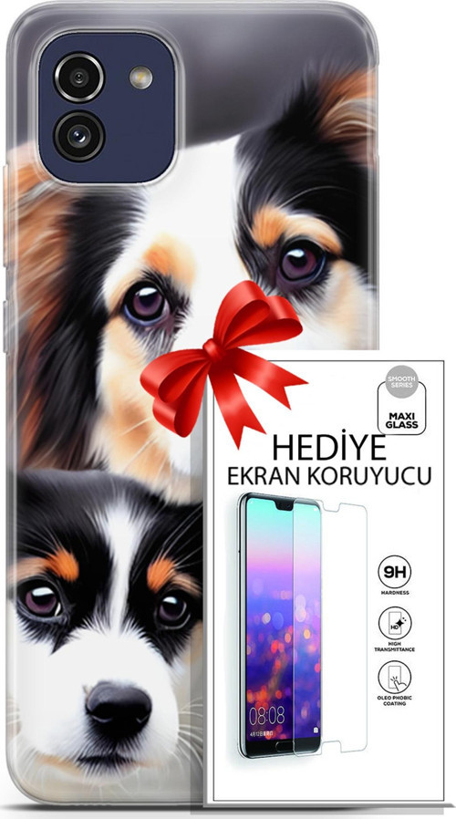 Samsung Galaxy A03 Kılıf Orijinal Seri Dogs 22 Bernese Dağ Köpeği Kap + Ekran Koruyucu
