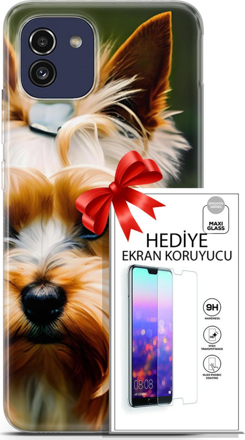 Samsung Galaxy A03 Kılıf Orijinal Seri Dogs 13 Yorkshire Terriyer Case Kapak Ekran Koruyucu