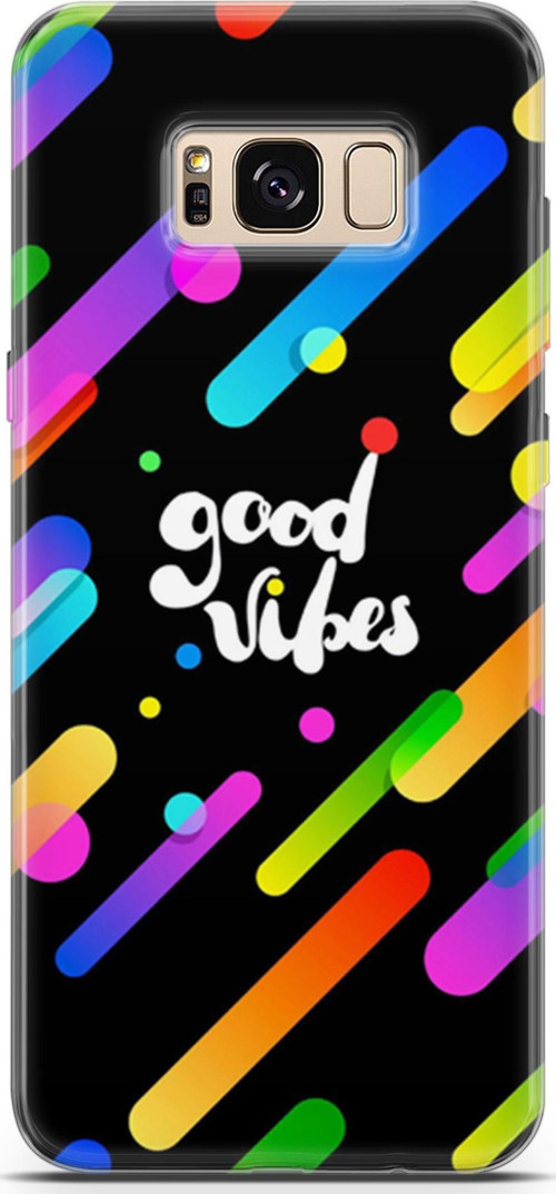 Samsung Galaxy S8 Kılıf Orijinal Seri Typo 27 Good Vibes Lazer Kesim Silikon