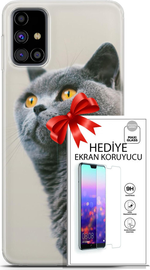 Samsung Galaxy M31S Kılıf Orijinal Seri Scotish-British 05 Gri Scottish Koruma Kılıfı + Ekran Koruyucu