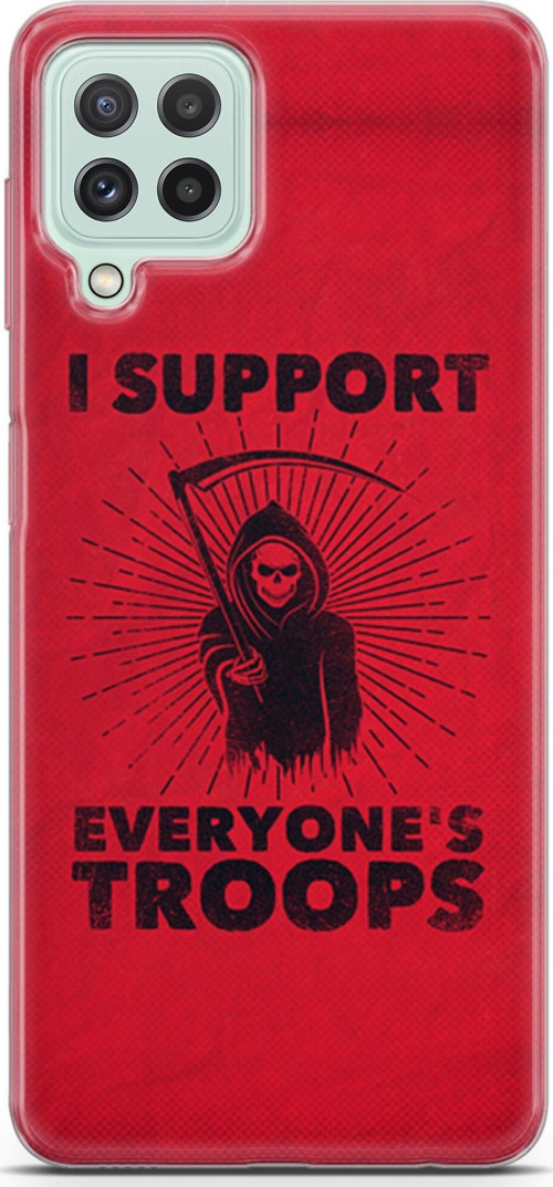 Samsung Galaxy A22 Kılıf Orijinal Seri Typo 11 I Support Everyone'S Troops 4K Baskılı Kılıf