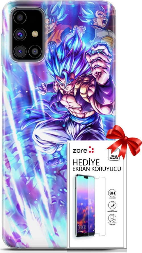Samsung Galaxy M31S Kılıf Orijinal Seri Supers 17 Dragon Gogeta Anime Yumuşak Kılıf + Ekran Koruyucu