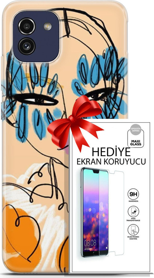 Samsung Galaxy A03 Kılıf Orijinal Seri Soul 24 Uzakdoğulu Darbe Emici Kılıf + Ekran Koruyucu