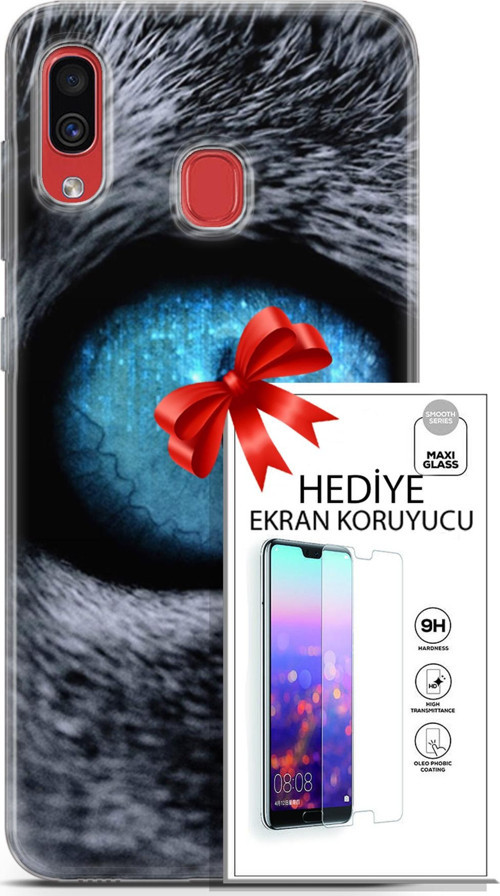 Samsung Galaxy A40 Kılıf Orijinal Seri Scotish-British 29 Pov Eye Leke Tutmaz Kapak + Ekran Koruyucu