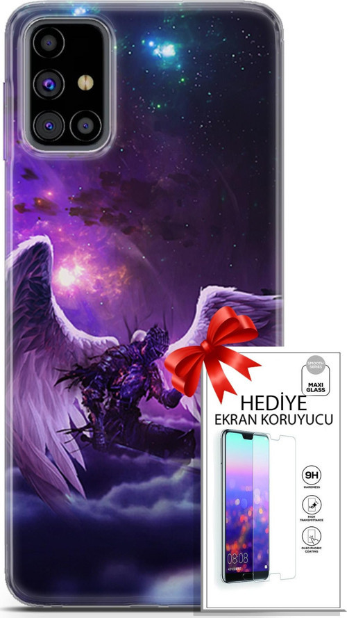 Samsung Galaxy M31S Kılıf Orijinal Seri Cardano 23 Melek Telefon Kabı Ve Ekran Koruyucu