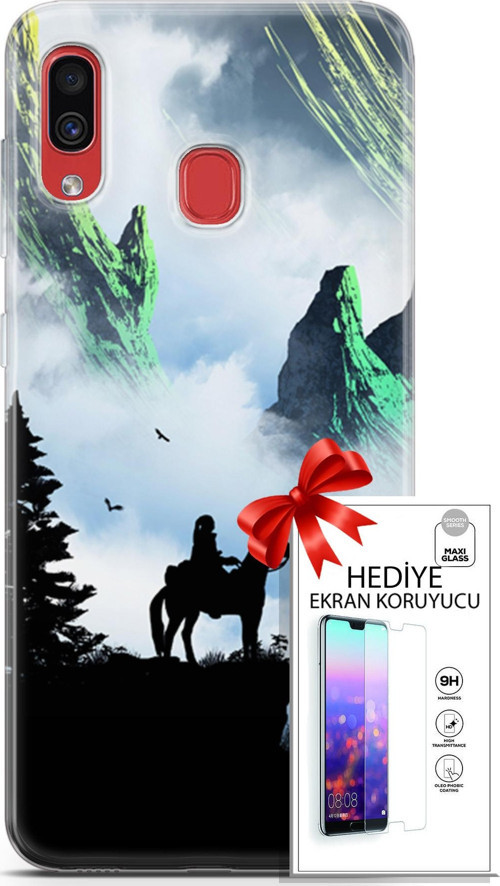 Samsung Galaxy A40 Kılıf Orijinal Seri Algorand 25 Atlı Soyulmayan Kılıf + Ekran Koruyucu Full Koruma
