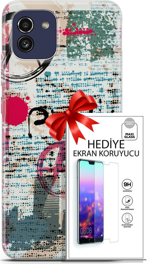 Samsung Galaxy A03 Kılıf Orijinal Seri Punky 12 Punk Duvar Yazıları Tasarım Kılıf + Ekran Koruyucu