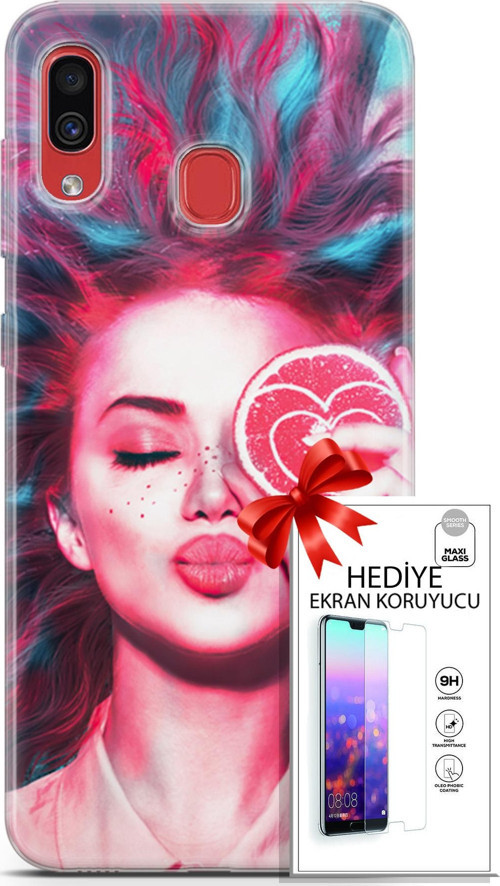 Samsung Galaxy A40 Kılıf Orijinal Seri Algorand 08 Greyfurt Baskılı Kılıf + Ekran Koruyucu