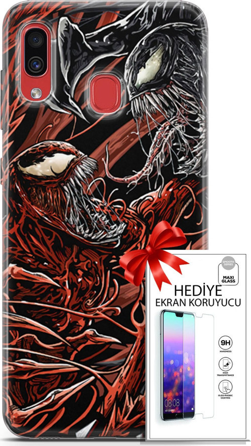 Samsung Galaxy A40 Kılıf Orijinal Seri Cardano 21 Stranger Darbe Önleyici Kapak + Ön Ekran Koruyucu