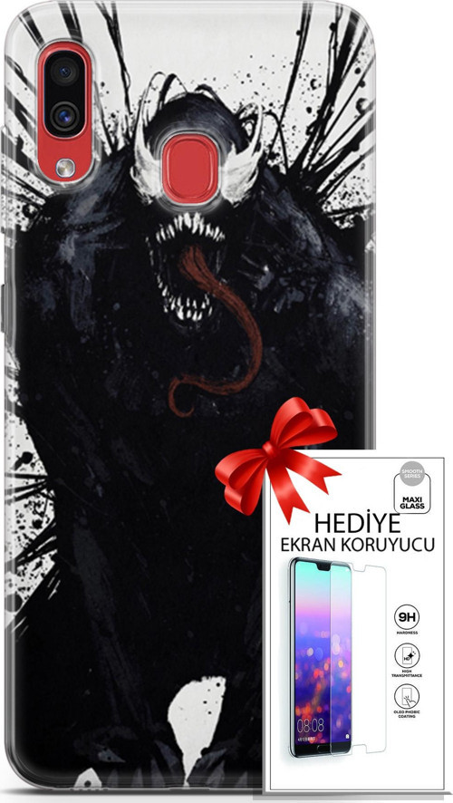 Samsung Galaxy A40 Kılıf Orijinal Seri Cardano 20 Canavar Renkli Kılıf Ekran Koruyucu