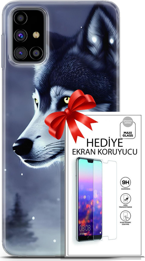 Samsung Galaxy M31S Kılıf Orijinal Seri Dogs 06 Yalnız Kurt Koruyucu Kapak Ekran Koruyucu