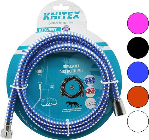 NİKELAJLI RENKLİ PLASTİK DUŞ HORTUMU ANTİ TWİST=DOLANMAZ-KIVRILMAZ-KOPMAZ 1.5MT KARTELALI (2818)