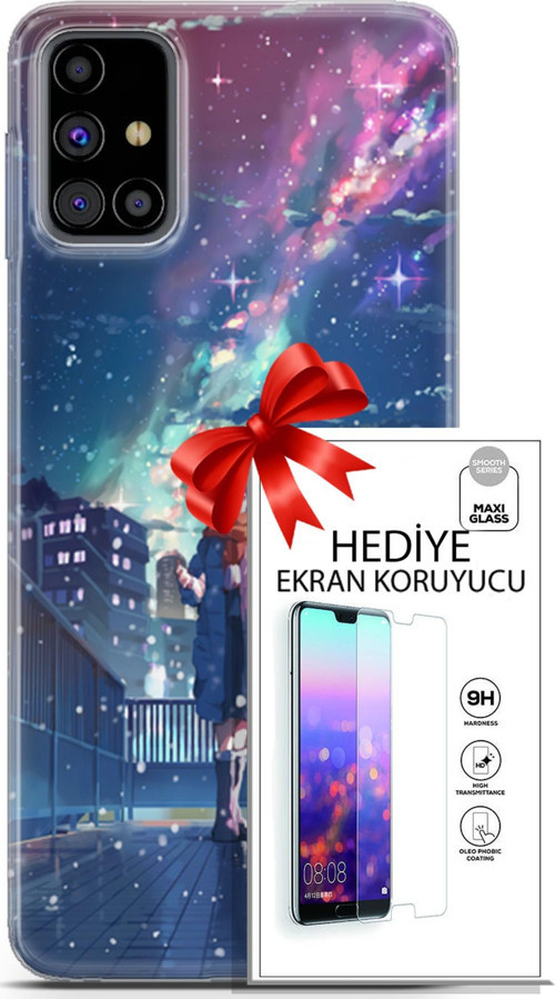 Samsung Galaxy M31S Kılıf Orijinal Seri Fantasy 10 Anime Kar Full Hd Kılıf + Ekran Koruyucu