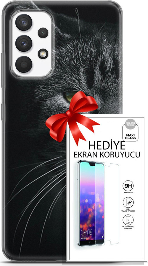 Samsung Galaxy A13 4G Kılıf Orijinal Seri Scotish-British 24 Asi Kedi Darbe Emici Kılıf + Ekran Koruyucu