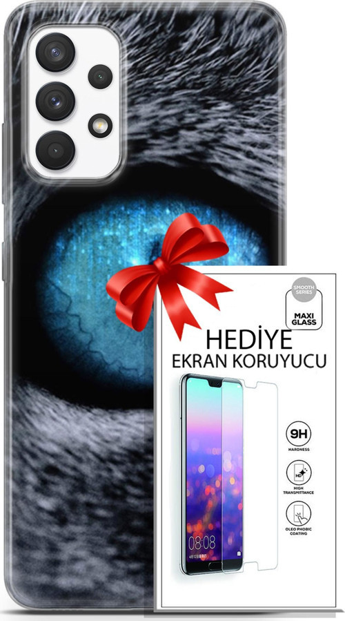 Samsung Galaxy A13 4G Kılıf Orijinal Seri Scotish-British 29 Pov Eye Leke Tutmaz Kapak + Ekran Koruyucu