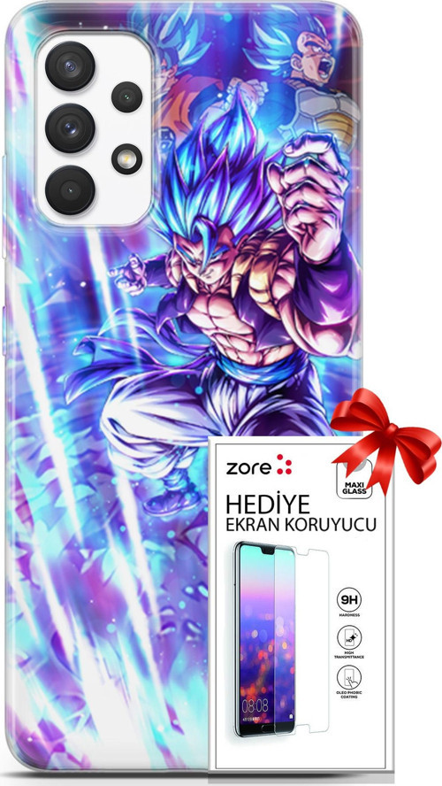 Samsung Galaxy A13 4G Kılıf Orijinal Seri Supers 17 Dragon Gogeta Anime Yumuşak Kılıf + Ekran Koruyucu