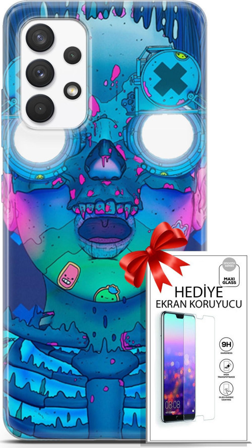 Samsung Galaxy A13 4G Kılıf Orijinal Seri Algorand 14 Robotika Cover Kılıf + Ön Ekran Koruyucu
