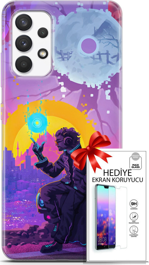 Samsung Galaxy A13 4G Kılıf Orijinal Seri Cardano 25 Araba Soyulmayan Kılıf + Ekran Koruyucu Full Koruma
