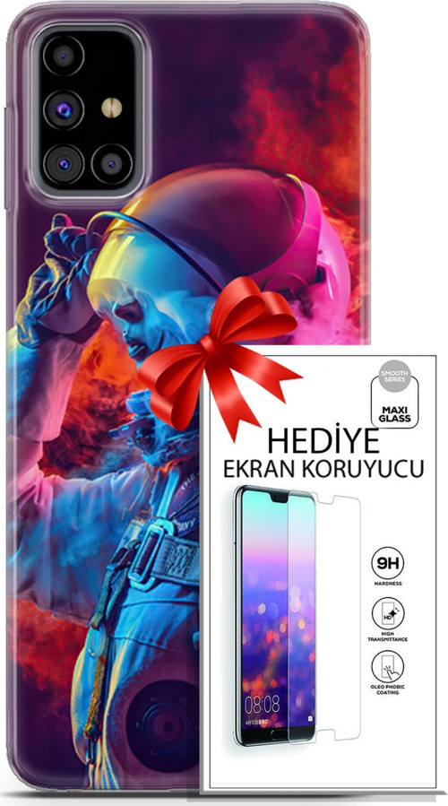 Samsung Galaxy M31S Kılıf Orijinal Seri Neo 18 Spider Man Noir Parlak Kılıf + Ekran Koruyucu Full Koruma