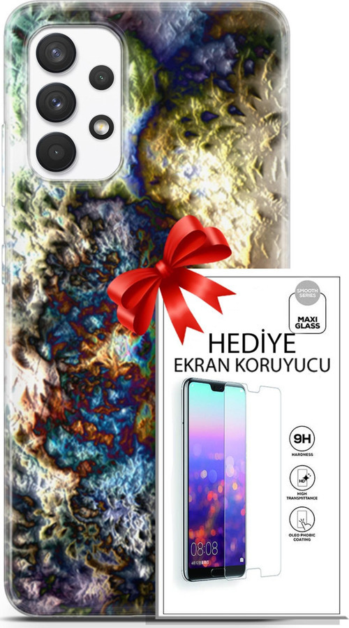 Samsung Galaxy A13 4G Kılıf Orijinal Seri Nature 13 Volkanik Case Kapak Ekran Koruyucu
