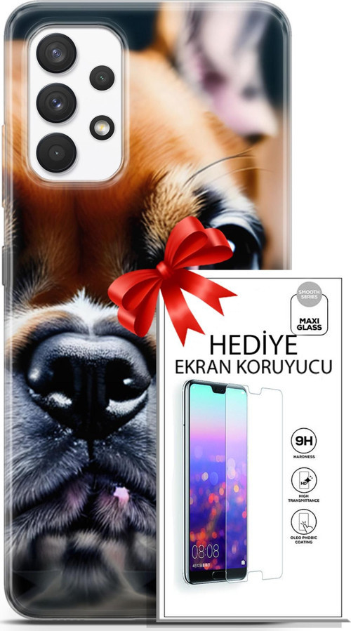 Samsung Galaxy A13 4G Kılıf Orijinal Seri Dogs 10 İngiliz Mastiff Full Hd Kılıf + Ekran Koruyucu