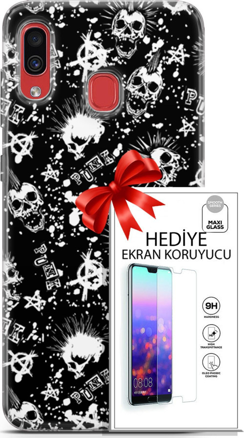 Samsung Galaxy A40 Kılıf Orijinal Seri Punky 23 Çarşı Punk Telefon Kabı Ve Ekran Koruyucu