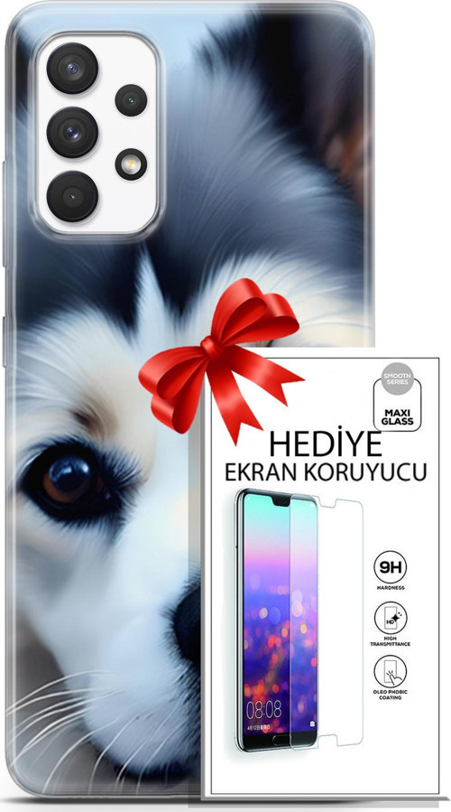 Samsung Galaxy A13 4G Kılıf Orijinal Seri Dogs 12 Shiba Tasarım Kılıf + Ekran Koruyucu