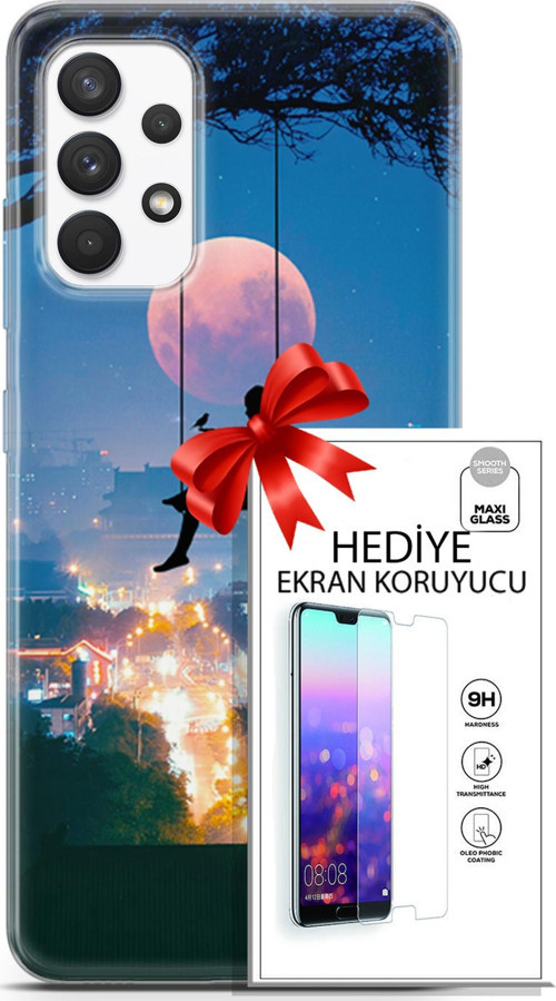 Samsung Galaxy A13 4G Kılıf Orijinal Seri Fantasy 30 Ay Salıncak Kenarları Şeffaf Kapak Ve Ekran Koruyucu
