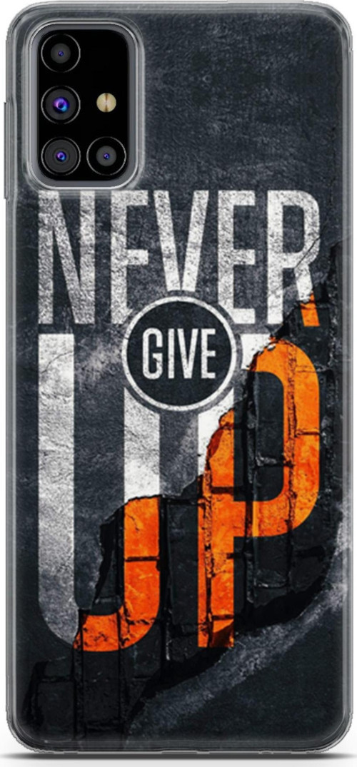 Samsung Galaxy M31S Kılıf Orijinal Seri Typo 29 Never Give Up Leke Tutmaz Kapak