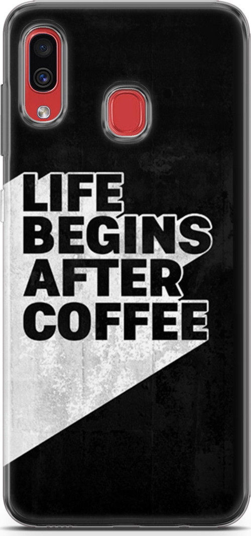 Samsung Galaxy A40 Kılıf Orijinal Seri Typo 02 Life Begins After Coffee Kapak